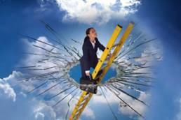 Woman smashing the glass ceiling-thumbnail