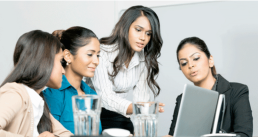 Diverse group of office women.