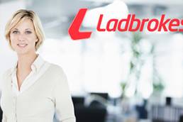 Ladbrokes-logo and woman