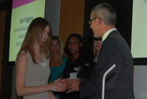 Ben Higgins presenting award to Nicola Ruane
