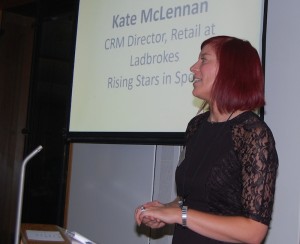 Kate Mclennan, Ladbrokes, presenting the Rising Stars in Sports awards