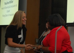 Pauline Miller presenting award to Dominique Liberto