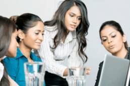 women in business looking