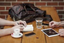 Office lunch meeting featured