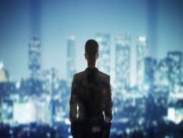 shadow of a man standing in the cityshadow of a man standing in the city