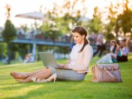 woman working in the park featured