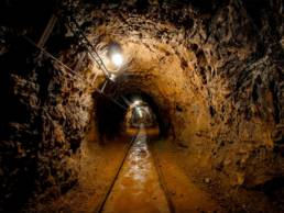 Dark, dingy mining tunnel