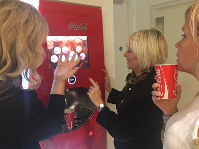 Mandy and Elisabet enjoy the Coca-Cola refreshments