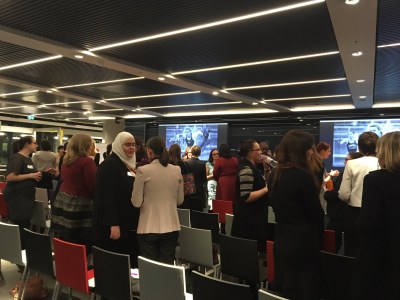 Attendees networking