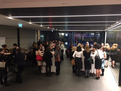 Audience members networking