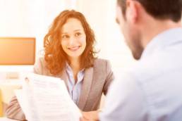 Woman in a job interview