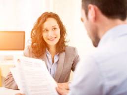 Woman in a job interview