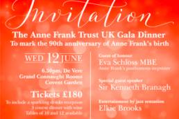 Invitation - Anne Frank 90th Anniversary Gala 12.06.19 featured