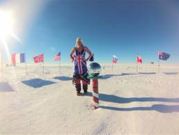 Paula Reid at the South Pole