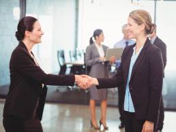 job interview, handshake, two women shaking hands, weakness