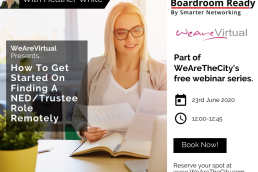 WeAreVirtual - How to get started on finding a NED/Trustee role remotely webinar with Heather White