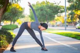 woman stretching before exercise, workout