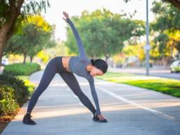 woman stretching before exercise, workout