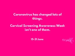 Cervical Screen Awareness Week, coronavirus - Jo's Trust