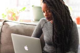woman studying on her laptop on the sofa, employability 1