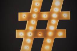 hashtag, social media, lights