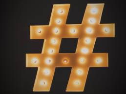 hashtag, social media, lights