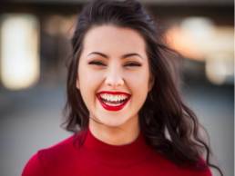 smiling, happy woman looking at the camera, positive mindset 1