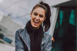 Access MBA, smiling happy woman