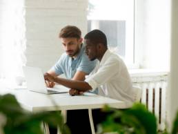 mentoring, two male colleagues, mentors