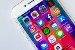 Social media, iPhone featured