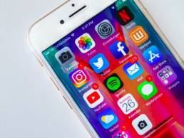 Social media, iPhone featured