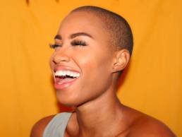 happy, laughing woman with positive energy