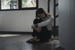 Abuse, gender based violence, sad woman crying