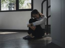 Abuse, gender based violence, sad woman crying