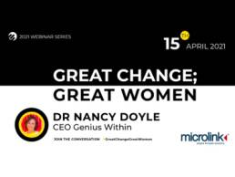 Great Change; Great Women, Microlink event with Dr Nancy Doyle featured