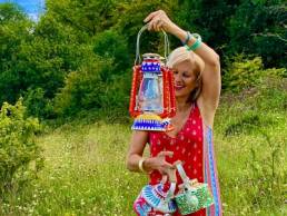 Suzie Bidlake with lanterns featured