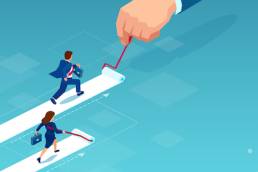 Women in work, progress, woman painting her own career path