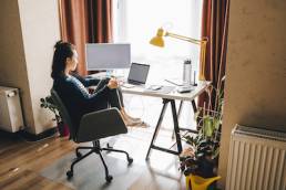 woman working from home, flexible working