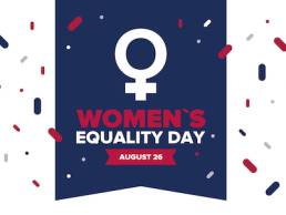 Women's Equality Day in United States. Female holiday, celebrated annually in August 26. Women right history month. Feminism concept. Poster, greeting card, banner and background. Vector illustration