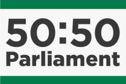 50-50 Parliament logo featured