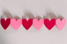 pink hearts, Valentine's Day, love