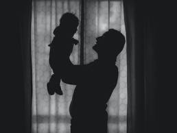 Dad and baby, international men's day, working dad