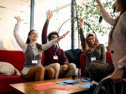 Group of employees having fun in an office, inclusion, diversityGroup of employees having fun in an office, inclusion, diversity