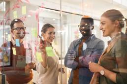 Diverse businesspeople working together in office