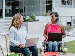 Allyship, diversity and inclusion, two women working outside together