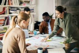 Group of colleagues working together on a project, creativity